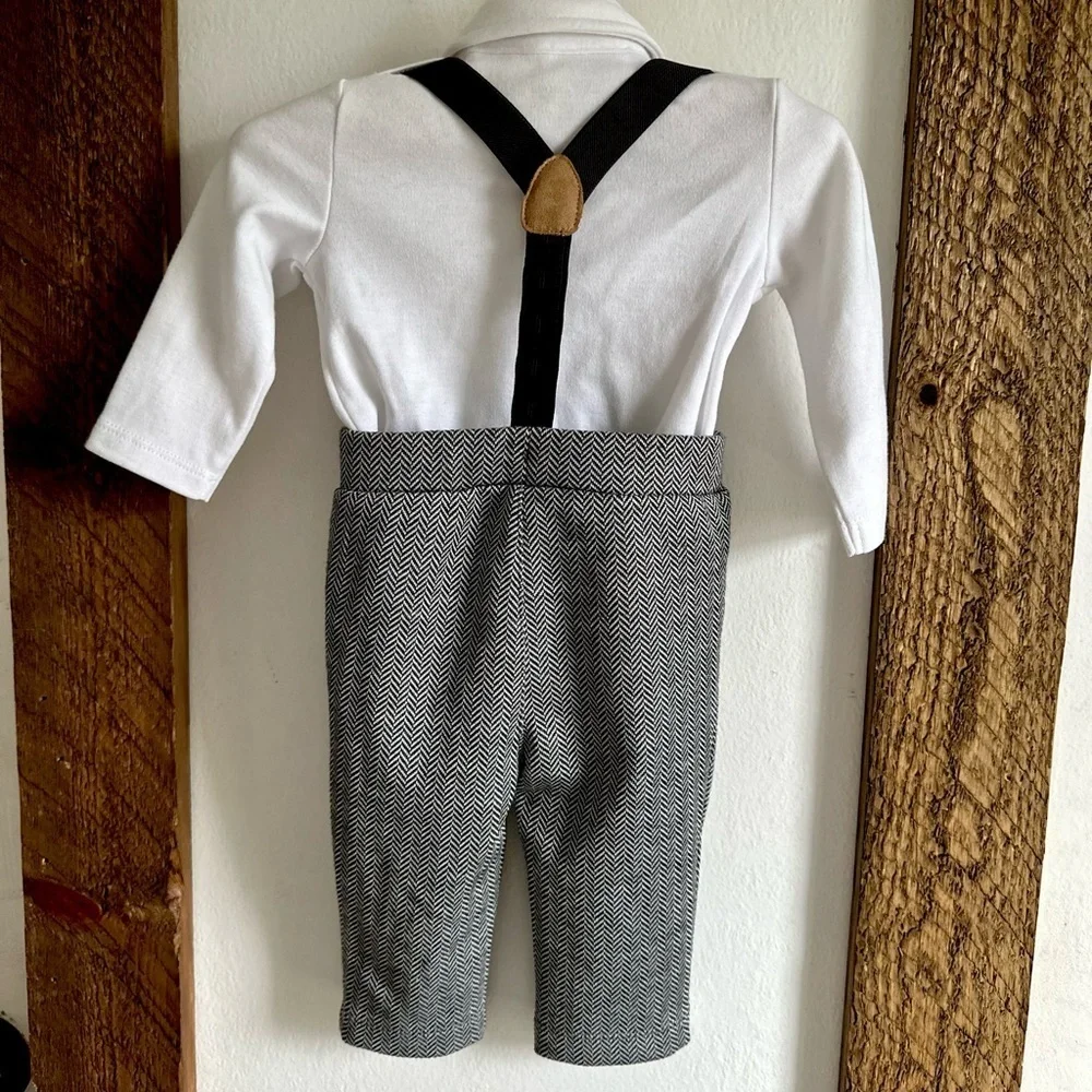 New Koala Baby Boutique Baby Boy Formal Gentlemen’s Suspender Outfit 0-3 Months